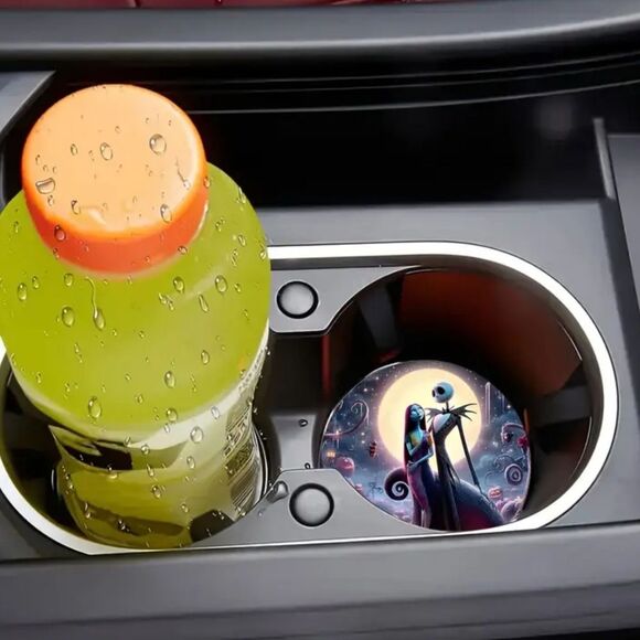 NEW Jack and Sally Love Set of 2 Acrylic Car Coasters Nightmare B4 Christmas - Picture 2 of 4